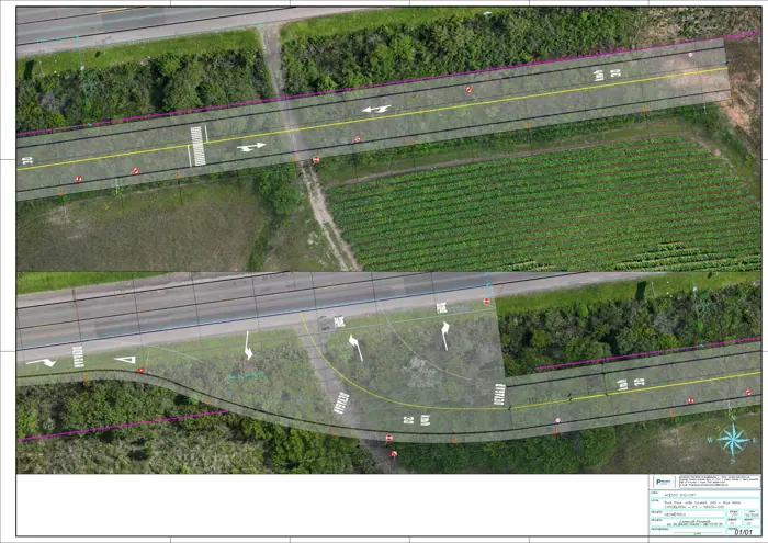 Projeto geométrico e sinalização - Acesso rodoviário MA Treichel